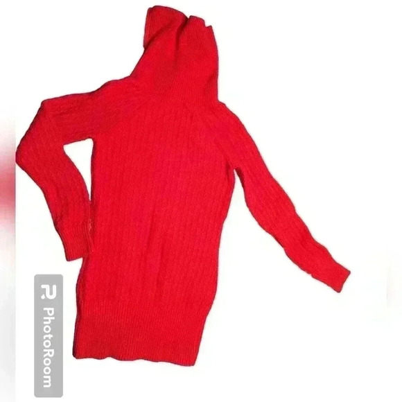 Guess women's red size med turtleneck sweater with zip on the collar - Picture 2 of 8